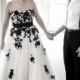 Beautiful black and white plus size wedding dresses
