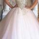 Sparkly sweetheart tulle princess wedding dresses