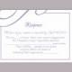 DIY Wedding RSVP Template Editable Text Word File Download Printable RSVP Cards Lavender Rsvp Card Template Purple Rsvp Card