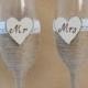 Champagne Flutes Burlap Toasting Glasses Rustic Wedding Glasses Shabby CHic Wedding