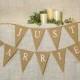 Just Married Banner / Burlap Banner / Wedding Banner / Reception decoration / Shower / Rustic / Photo Prop