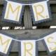 Grey and Yellow Mr. and Mrs. Banners - Wedding Photo Props or Chair Signs