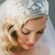 Lace Wedding Veil, Juliet Cap Veil, Lace Bridal Veil, Corded Lace, Kate Moss Cap Veil, Ivory Veil, Cathedral Veil, 1920's Veil, # 1550 #2285139