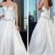 Exquisite Sweetheart Beaded Crystal Wedding Dresses 2016 Satin White A-Line Modern Bridal Ball Gowns Country Western Chapel Train Custom Online with $111.35/Piece on Hjklp88's Store 