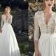 Elegant 2016 A-Line Wedding Dresses Sheer V Neck with 3/4 Long Sleeves Chapel Train Satin Spring Fall Wedding Ball Bridal Gowns Cheap Online with $109.03/Piece on Hjklp88's Store 