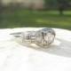 Charming 1930's Diamond Engagement Ring, Fiery European Transitional Cut Diamond, Wonderful Details, 18K White Gold