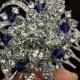 Something Blue Bridal Hair Comb, Sapphire Blue Hair Jewelry, Birthstone Swarovski Crystal Headpiece, BOUQUET