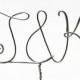 Wire Monogram Initials Cake Topper- Your Choice of Letters- Silver, Gold, Brown, Black, Red, Copper, Diamond Cut Silver