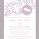 DIY Wedding Invitation Template Editable Word File Instant Download Printable Purple Invitation Lavender Wedding Invitation Heart Invitation