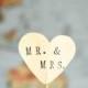 MR. & MRS. cupcake toppers, 12 hand stamped picks - the ORIGINAL handstamped hearts in vintage, red, pink or white