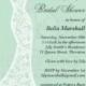 Bridal Shower Invitation Beautiful Mint