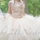 Champagne  Flower Girl Dress Tulle Wedding Flower Girl Dress  All Sizes  Baby to Girls 10