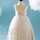 2016 Off White Soft Tulle Junior Bridesmaid Dress Long, Light Gold Sequin Flower Girl Dress, V Neck Puffy Dress (HK205)