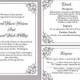 DIY Wedding Invitation Template Set Editable Word File Instant Download Printable Invitation Black Invitation Elegant Wedding Invitation