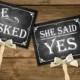 He Asked, She Said Yes Printable Chalkboard Wedding signs, Engagement Photo Props, Instant Download, Save the Date Prop, Engagement Prop
