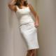 2015 Sleeveless Ivory Knee Length Satin Straps Zipper Ruched Mother of the Bride Dresses MBD0097