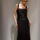 2015 Sleeveless Straps Black Ruched Floor Length Zipper Split Behind Chiffon Mother of the Bride Dresses MBD0101