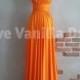 Bridesmaid Dress Infinity Dress Bright Orange Floor Length Maxi Wrap Convertible Dress Wedding Dress