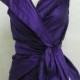 Maria Severyna Royal Purple Dupioni Wrap Dress