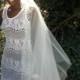 Juliet cap veil,  Ivory Wedding Veil, Wedding Veil With Pearls, Long Wedding Veil, 1920s wedding veil - Arya