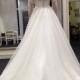 H1643 Beautiful lace scoop neckline wedding dress with sleeves