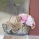 rustic flower girl basket personalized rustic wedding decor, country wedding, shabby chic flower girl basket B114