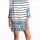 Emilio Pucci Stripes Mixed Print Short Dress Blue