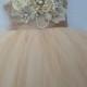 FLOWER GIRL DRESS, Champagne Flower Girl Tutu Dress Sizes Newborn To 12 Years Old Custom Made