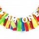 Carnival or Very Hungry Caterpillar Birthday Banner - Rainbow Birthday - Photoshoot Prop - Garland First Birthday Party Decor