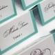 Double sided place cards, tent cards, guest cards, wedding place cards, printed escort cards, personalized. More Colors Available!