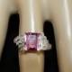 Pink Tourmaline, Tourmaline Ring, Diamond Engagement Ring, Free Shipp/Appraisal Included