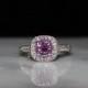 Sapphire Ring, Pink Sapphire Ring, Diamond Engagment Ring  Free Shipping/Appraisal Included