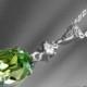 Peridot Green Crystal Necklace Swarovski Peridot Oval Necklace Light Green Rhinestone Sterling Silver Necklace Wedding Light Green Jewelry