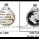 Memorial Wedding Double Two-sided Charm Bouquet Pendant Keyring / Dad I know you are walking beside me today photo Remember deceased absent