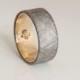 meteorite ring flat band wedding ring yellow gold gebeon ring