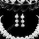 Wedding/Party/Bride Luxury Rhinestone/Alloy/Imitation Pearl Crown Necklaces Earrings Three Suits