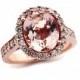 Natural Facet Cut Morganite  Solid 14K Rose Gold Diamond engagement Ring Gem785