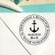 Nautical Anchor Cruise Ship Address Stamp or Save the Date stamp with date and initials