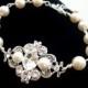 Bridal Pearl bracelet, Wedding jewelry, Wedding bracelet, Vintage style bracelet, Crystal bracelet, Swarovski bracelet, Bridesmaid,  ASHLYN