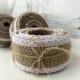 Natural Burlap Ribbon with White Lace - 3 inch x 10 yards