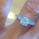 Vintage Engagement Ring 18k Gold Round 7.5mm Forever Brilliant Moissanite & Round FSI1 Diamonds VINTAGE Engagement Wedding Ring