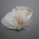 Ivory, Weddings, hair,  accessory, facinator, Bridal, lace, Feather, Feathered, Fascinators, Accessories, wedding, Brides, veil - IVORY LACE