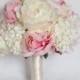 Ivory and Blush Peony and Hydrangea Wedding Bouquet