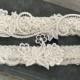 Ivory Lace Wedding Garter Set, Lace Bridal Garter, Vintage Inspired Garter Belt with Toss Garter - Simple Garter Set - "Delia"