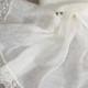 Bridal shawl linen scarf with lace shabby chic style white washed semi sheer gauzy lightweight wrap