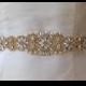 Gold Bridal Sash, White Opal Gold Sash, Milk Opal Crystal Wedding Belt, Wedding Dress Belt, Ceinture de Mariée ALOHA Opal L