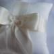Ring Bearer Pillow Ivory Ring Pillow with Ivory Satin Ribbon