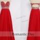 Women Sexy Deep Sweetheart Rhinestone Backless A-Line Red Long Prom Dress/Long Party Dress/Red Evening Gown/Custom Made 0430