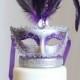 Masquerade Purple and Silver cake topper
