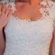 Yvonne-Handmade Stunning Sexy Above knee  Alencon Lace Wedding Dress with Bolero Wrap-CRBoggs Original One of a Kind
